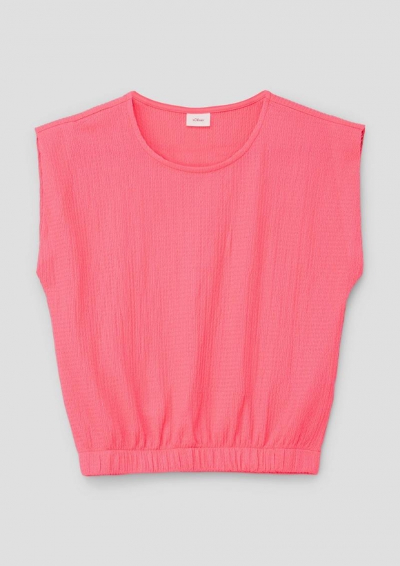 s.Oliver T-Shirt mit Crêpestruktur - neon