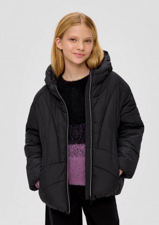 s.Oliver Oversized Steppjacke mit Reißverschlusstaschen - schwarz