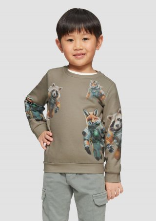 s.Oliver Sweatshirt mit All-over-Print - beige