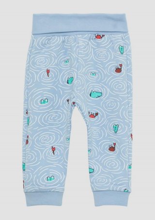 s.Oliver Sweatpants mit All-over-Print und Umschlagbund - himmelblau