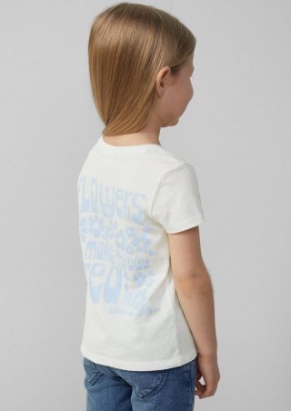 s.Oliver T-Shirt mit Glitzerprint - weiß