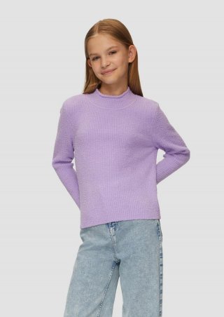 s.Oliver Gerippter Strickpullover im Slim Fit - lavendel