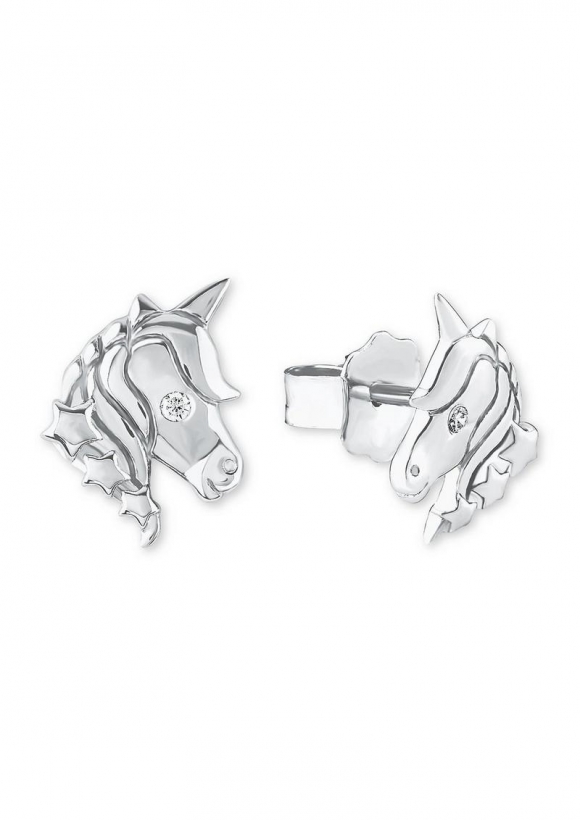 s.Oliver Silber-Ohrstecker mit Einhorn-Motiv - silber