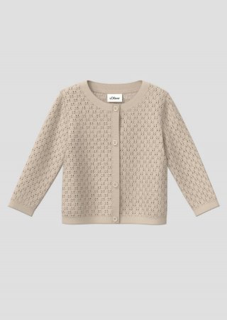 s.Oliver Cardigan aus Ajourstrick mit Knöpfen - puder