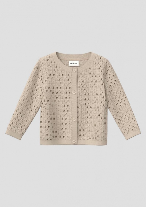 s.Oliver Cardigan aus Ajourstrick mit Knöpfen - puder