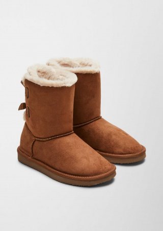 s.Oliver Gefütterte Velours-Stiefel - hellbraun