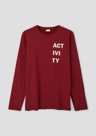 s.Oliver Longsleeve mit Schriftprint - rubinrot