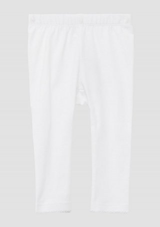 s.Oliver Weiche Leggings mit Elastikbund und Mausezahnkante - weiß