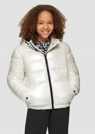 s.Oliver Warme Steppjacke mit Metallic-Effekt - wollweiß