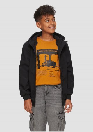 s.Oliver Softshelljacke mit Kapuze und Fleece innen - schwarz