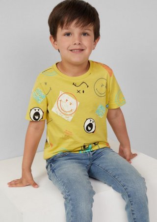 s.Oliver T-Shirt mit Smiley®-Print - gelb