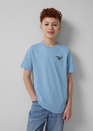 s.Oliver T-Shirt aus Jersey mit Stick-Detail - himmelblau