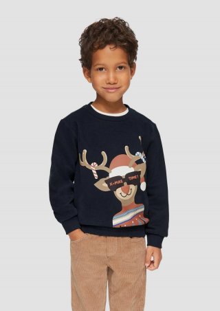 s.Oliver Wärmendes Sweatshirt mit Weihnachtsmotiv - navy