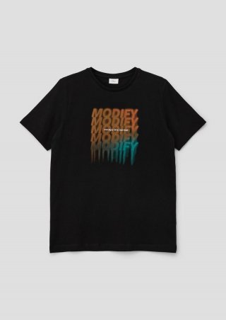 s.Oliver T-Shirt mit Statement-Print - schwarz