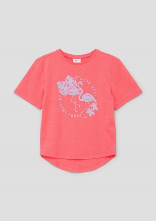 s.Oliver T-Shirt mit Frontprint - korallrot