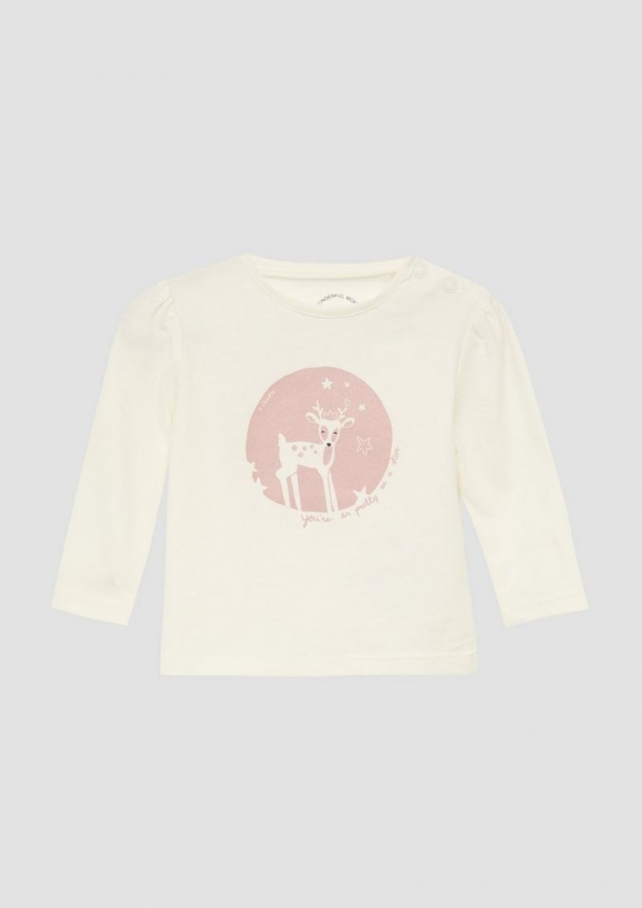 s.Oliver T-Shirt mit Frontprint - ecru