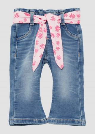 s.Oliver Jeans mit Flared Leg und elastischem Paperbag-Bund - blau