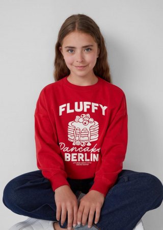 s.Oliver Oversize-Sweatshirt mit Frontprint - rot