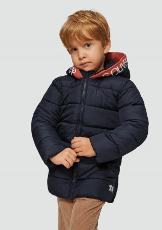 s.Oliver Steppjacke mit Kontraststreifen und Fleecefutter - navy