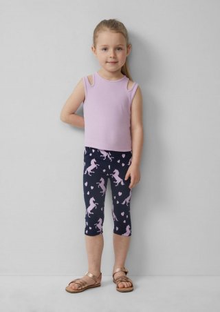 s.Oliver Capri-Leggings mit All-over-Print - navy