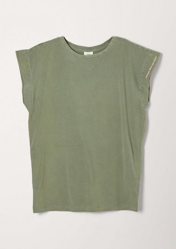 s.Oliver T-Shirt mit Wascheffekt - tannengrün