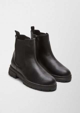 s.Oliver Chelsea Boots in Lederoptik - schwarz