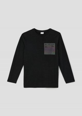 s.Oliver Longsleeve mit Effektprint - schwarz