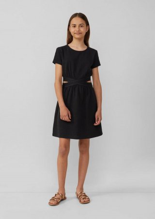 s.Oliver Strukturiertes Kleid mit Cut-out - schwarz