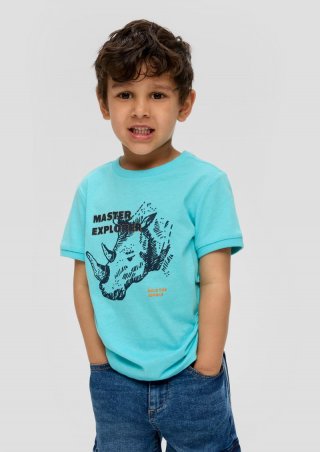 s.Oliver T-Shirt mit Frontprint - helles türkis
