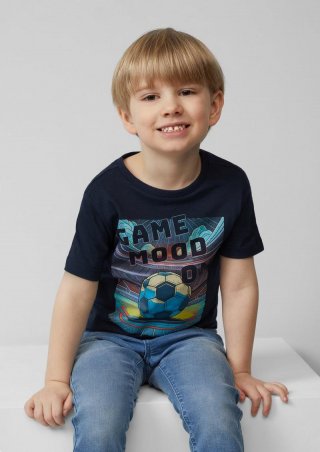 s.Oliver T-Shirt aus Baumwolle mit Frontprint - navy