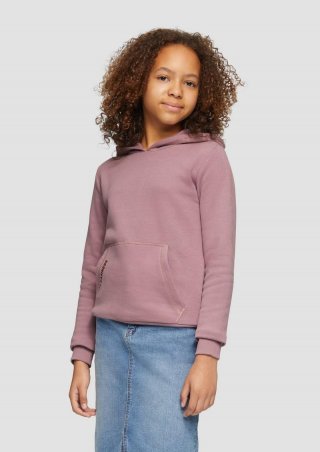 s.Oliver Wärmendes Kapuzen-Sweatshirt mit Glitzergarnnähten und Folienprint - lavendel