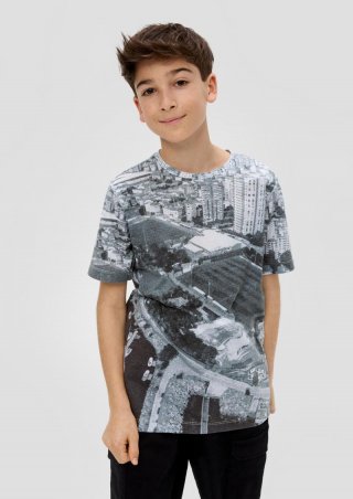 s.Oliver T-Shirt mit All-over-Print - grau