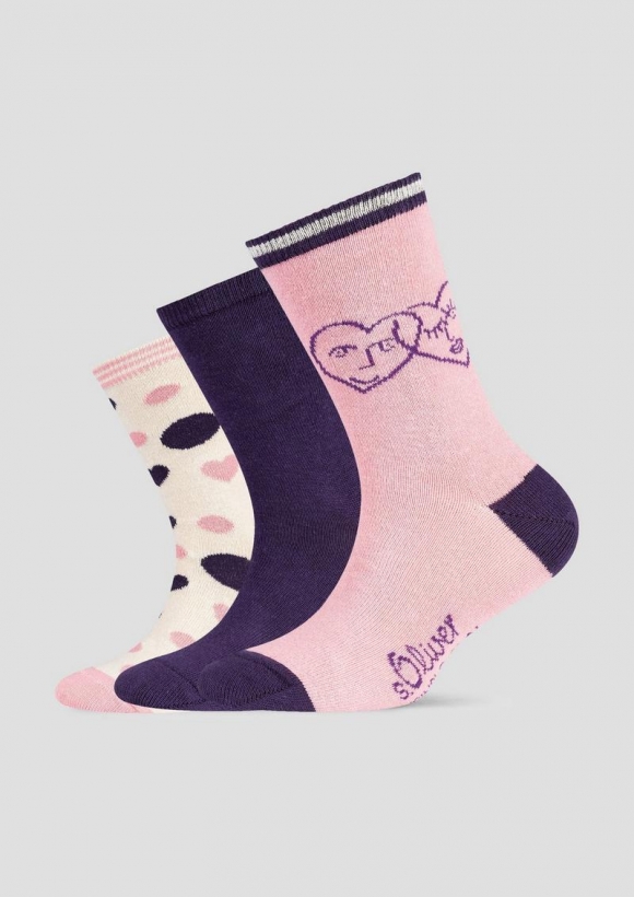 s.Oliver 3er-Pack Socken - rosa
