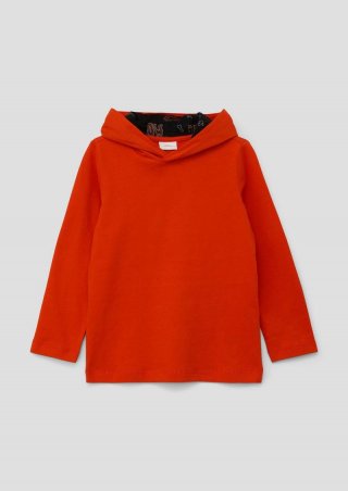 s.Oliver Longsleeve mit gefütterter Kapuze - dunkelorange
