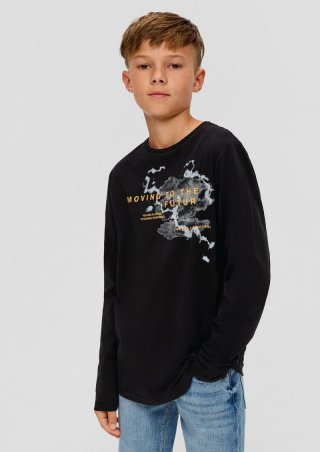 s.Oliver Longsleeve mit Frontprint - schwarz