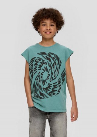 s.Oliver Oversized Top mit Grafikprint - minze