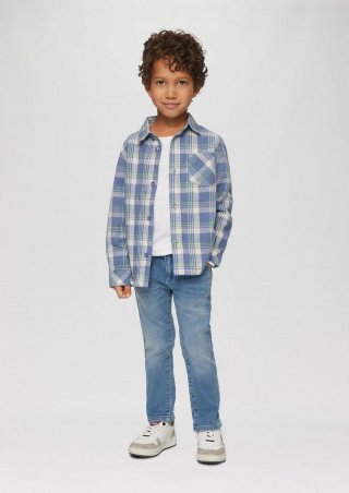 s.Oliver Jeans Pelle / Regular Fit/ Mid Rise / Straight Leg / neonfarbene Nieten - blau