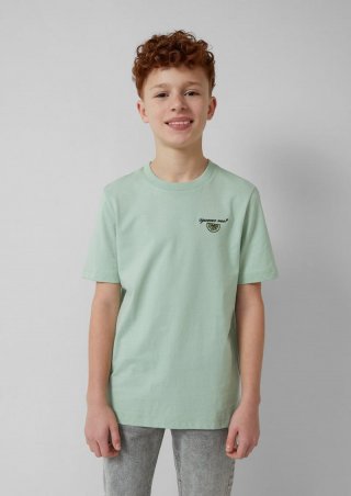 s.Oliver T-Shirt aus Jersey mit Stick-Detail - salbeigrün
