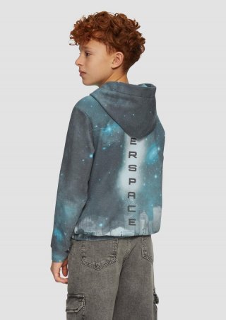 s.Oliver Hoodie mit All-over-Print - schwarz