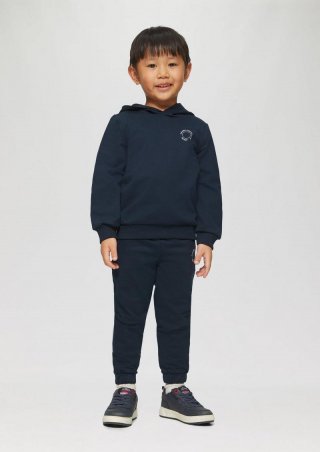 s.Oliver Unisex Jogginghose aus Sweat mit kleinem Print-Detail - navy