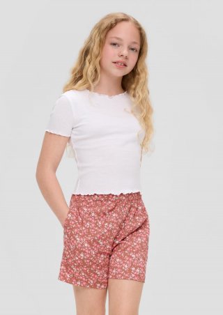 s.Oliver Shorts mit Crêpe-Struktur - rubinrot