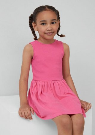 s.Oliver Kurzes Kleid aus Baumwollmix mit Rücken-Detail - pink
