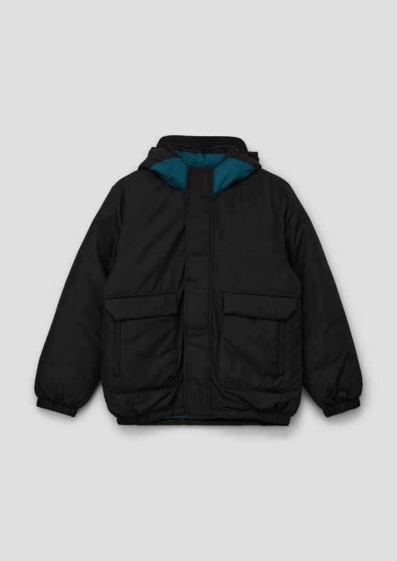 s.Oliver Jacke mit reflektierenden Details im Loose Fit - schwarz