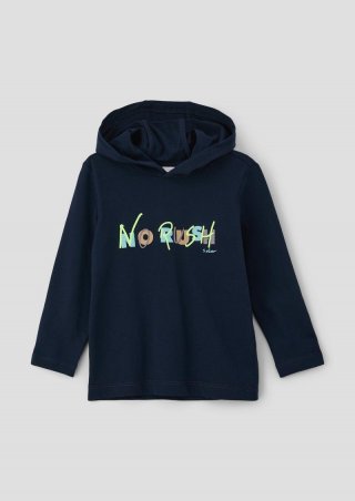 s.Oliver Kapuzenshirt mit Frontprint - navy