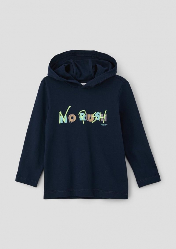 s.Oliver Kapuzenshirt mit Frontprint - navy
