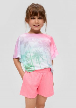 s.Oliver Crêpe-Shorts mit Elastikbund - pink