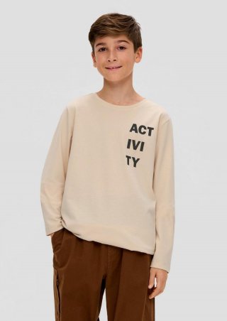 s.Oliver Longsleeve mit Schriftprint - beige