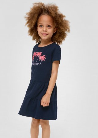 s.Oliver Kurzes Kleid mit Pailletten-Applikation - navy
