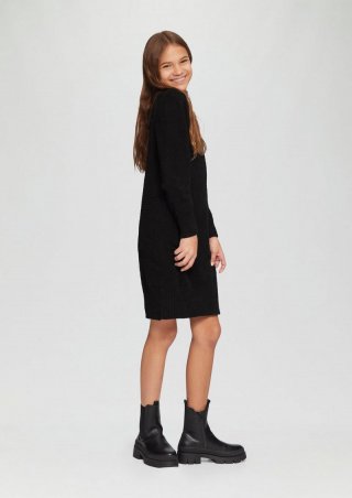 s.Oliver Kurzes Kleid aus Bouclé - schwarz