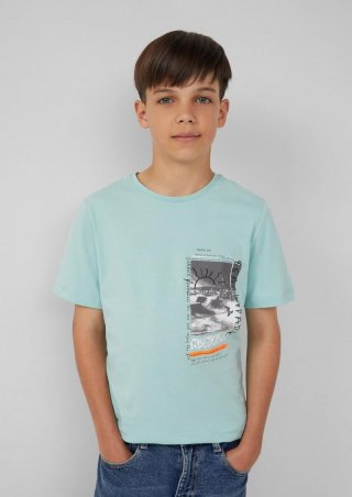 s.Oliver Jersey-T-Shirt mit Frontprint - ozeangrün